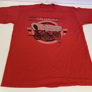 Oklahoma Sooners Cotton Poly Shirt Made In Usa Retro Tee K890